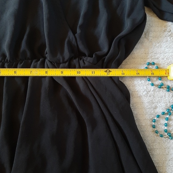 ◇Lush◇Pretty Black Semi Sheer Midi Dress - Picture 5 of 7